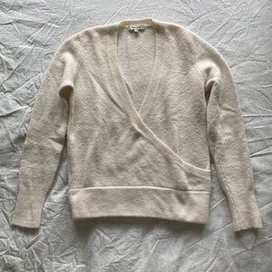 Madewell Cream Faux Wrap Sweater